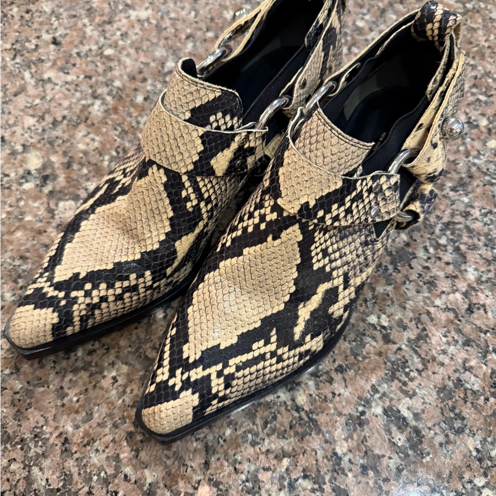 Rag & Bone Westin Snake Ankle Boots Size 37